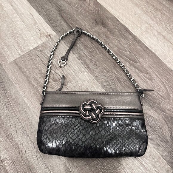 Brighton Handbags - Brighton Metallic Faux Snakeskin Leather Bardot Handbag